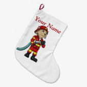 Kerstmis met brandweerkaatstaart grote kerstsok (Voorkant (Hangend))