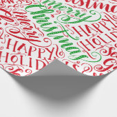 Kerstmis met briefing Calligrafie Mandala Red Cadeaupapier (Hoek)