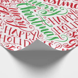 Kerstmis met briefing Calligrafie Mandala Red Cadeaupapier