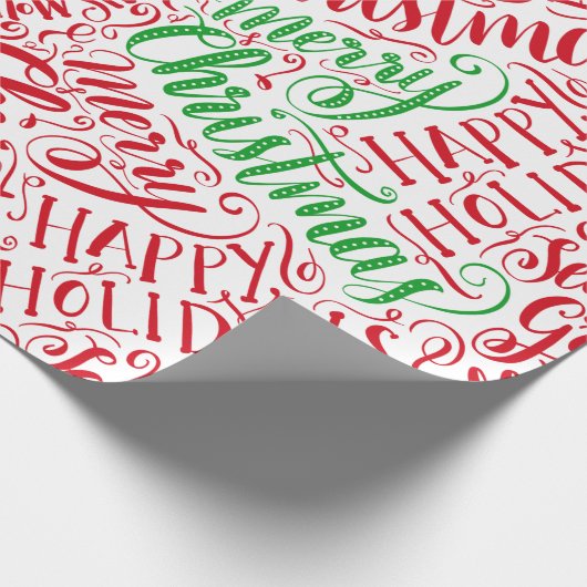 Kerstmis met briefing Calligrafie Mandala Red Cadeaupapier (Hoek)