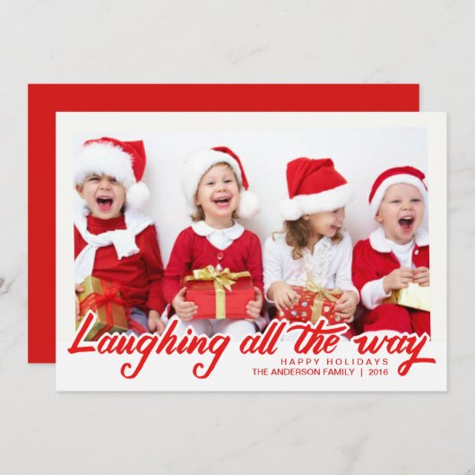 Kerstmis met briefterende handschrift feestdagenkaart (Voorkant / Achterkant)