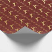 Kerstmis met bruine en goudfolie cadeaupapier (Hoek)