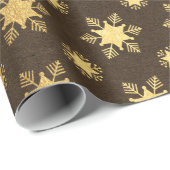 Kerstmis met bruine en goudfolie cadeaupapier (Rol Hoek)