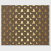 Kerstmis met bruine en goudfolie cadeaupapier (Vlak)