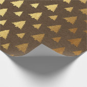 Kerstmis met bruine en goudfolie cadeaupapier (Hoek)