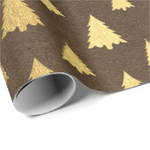 Kerstmis met bruine en goudfolie cadeaupapier (Rol Hoek)
