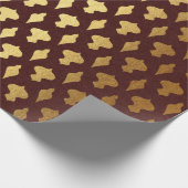 Kerstmis met bruine en goudfolie cadeaupapier (Hoek)