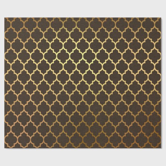 Kerstmis met bruine en goudfolie cadeaupapier (Vlak)