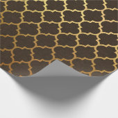 Kerstmis met bruine en goudfolie cadeaupapier (Hoek)