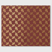 Kerstmis met bruine en goudfolie cadeaupapier (Vlak)