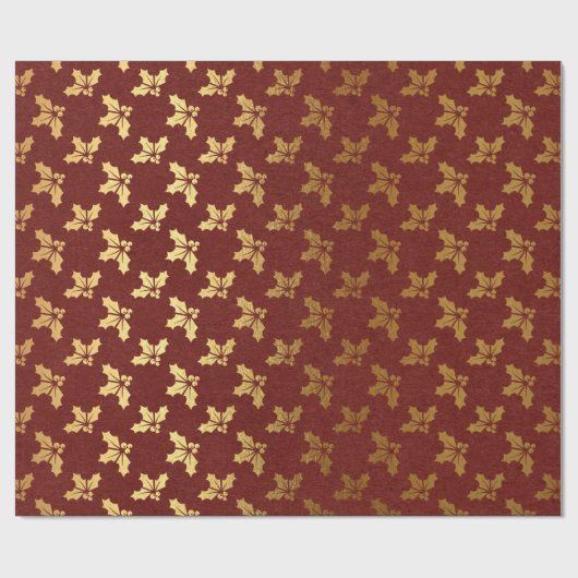 Kerstmis met bruine en goudfolie cadeaupapier (Vlak)