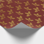 Kerstmis met bruine en goudfolie cadeaupapier (Hoek)