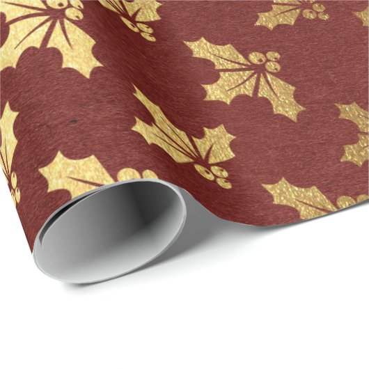 Kerstmis met bruine en goudfolie cadeaupapier (Rol Hoek)