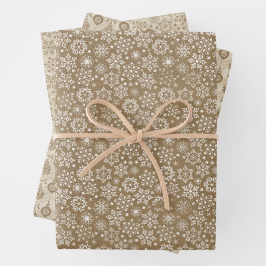 Kerstmis met bruine en Tan Craft Inpakpapier Vel (In situ)