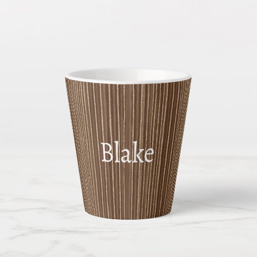Kerstmis met Bruine Gouden Strepen Latte Mok (Voorkant)