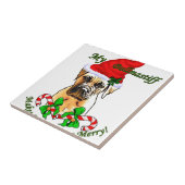Kerstmis met Bullmastiff Tegeltje (Zijkant)