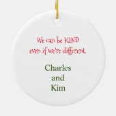 Kerstmis met Bunny Rabbit Botanische Red Berry Keramisch Ornament (Achterkant)