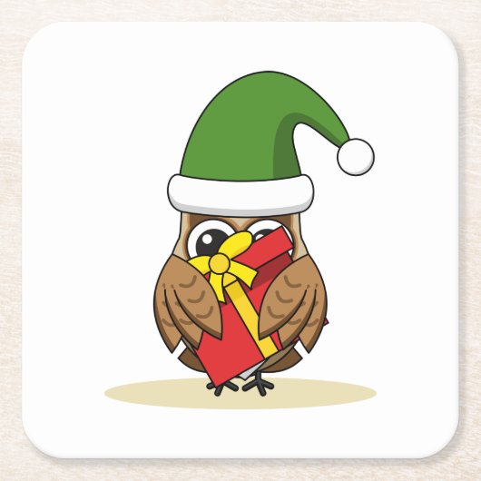 Kerstmis met Cadeau Kartonnen Onderzetters (Voorkant)