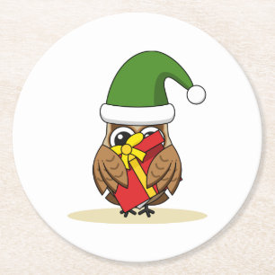 Kerstmis met Cadeau Ronde Kartonnen Onderzetter