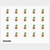 Kerstmis met Cadeau Ronde Sticker (Vel)