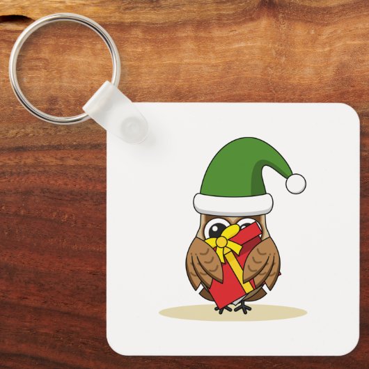 Kerstmis met Cadeau Sleutelhanger (Voorkant)