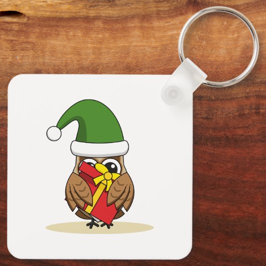 Kerstmis met Cadeau Sleutelhanger (Achterkant)