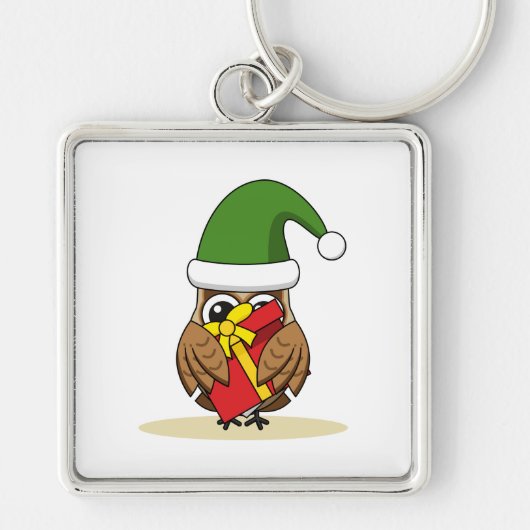 Kerstmis met Cadeau Sleutelhanger (Voorkant)