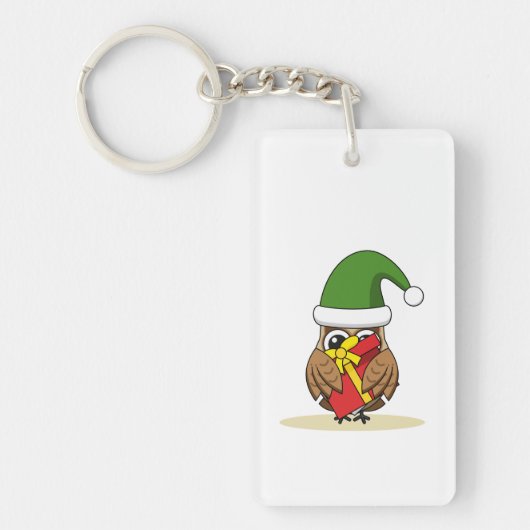 Kerstmis met Cadeau Sleutelhanger (Voorkant)