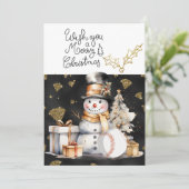 Kerstmis met cadeaus en bal feestdagenkaart (Staand voorkant)