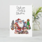 Kerstmis met cadeaus en bal feestdagenkaart (Staand voorkant)