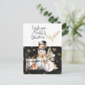 Kerstmis met cadeaus en bal feestdagenkaart (Staand voorkant)