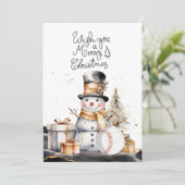 Kerstmis met cadeaus en bal feestdagenkaart (Staand voorkant)