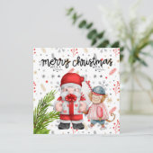 Kerstmis met cadeaus en bal feestdagenkaart (Staand voorkant)