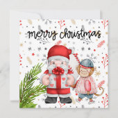 Kerstmis met cadeaus en bal feestdagenkaart (Voorkant)