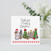 Kerstmis met cadeaus en bal feestdagenkaart (Staand voorkant)