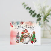 Kerstmis met cadeaus en bal feestdagenkaart (Staand voorkant)