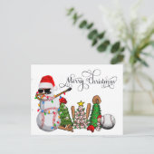 Kerstmis met cadeaus en bal feestdagenkaart (Staand voorkant)