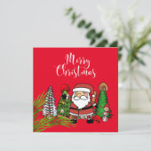 Kerstmis met cadeaus en bal feestdagenkaart (Staand voorkant)