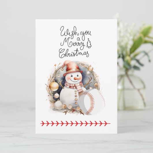 Kerstmis met cadeaus en bal feestdagenkaart (Staand voorkant)