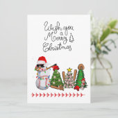 Kerstmis met cadeaus en bal feestdagenkaart (Staand voorkant)