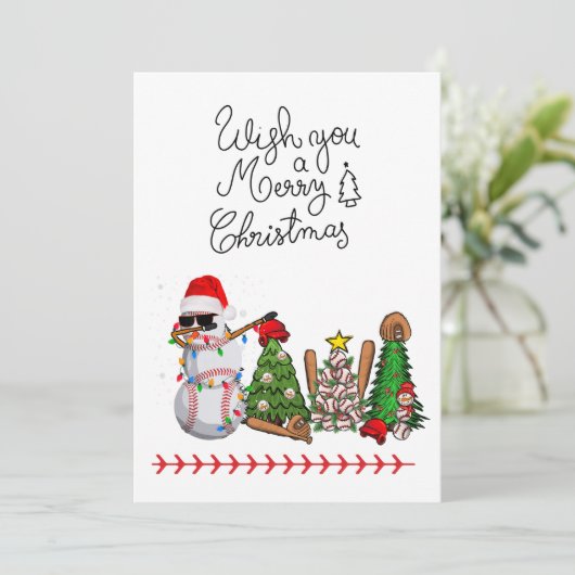 Kerstmis met cadeaus en bal feestdagenkaart (Staand voorkant)