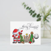 Kerstmis met cadeaus en feestdag met bal feestdagenkaart (Staand voorkant)