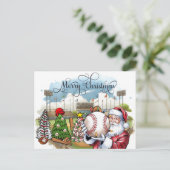 Kerstmis met cadeaus en feestdag met bal feestdagenkaart (Staand voorkant)