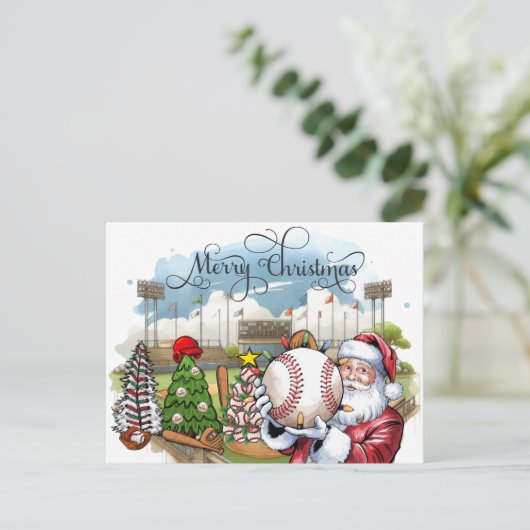 Kerstmis met cadeaus en feestdag met bal feestdagenkaart (Staand voorkant)