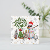 Kerstmis met cadeaus en feestdag met bal feestdagenkaart (Staand voorkant)