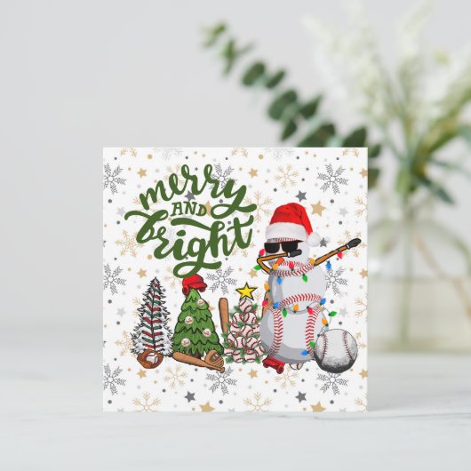 Kerstmis met cadeaus en feestdag met bal feestdagenkaart (Staand voorkant)