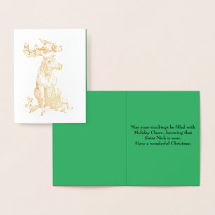 Kerstmis met cadeautjes folie kaarten