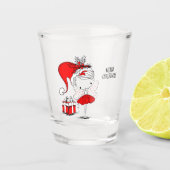 Kerstmis met cadeautjes shot glas (Voorkant)