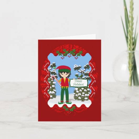 Kerstmis met Candy Canes Card Feestdagen Kaart (Voorkant)