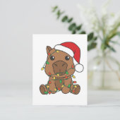 Kerstmis met capibara's, winterdieren, vakantiedag feestdagenkaart (Staand voorkant)